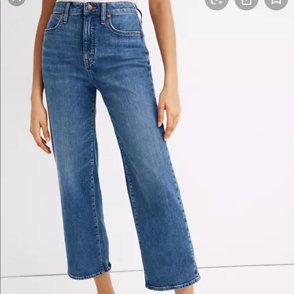 Madewell petite curvy slim wide leg jeans